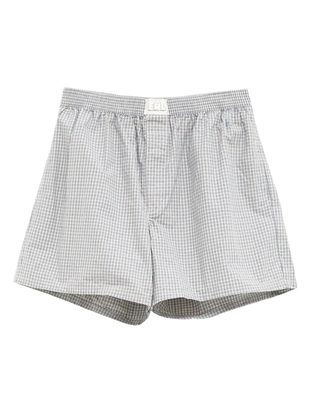Erl Check-pattern Cotton Boxers In Gray