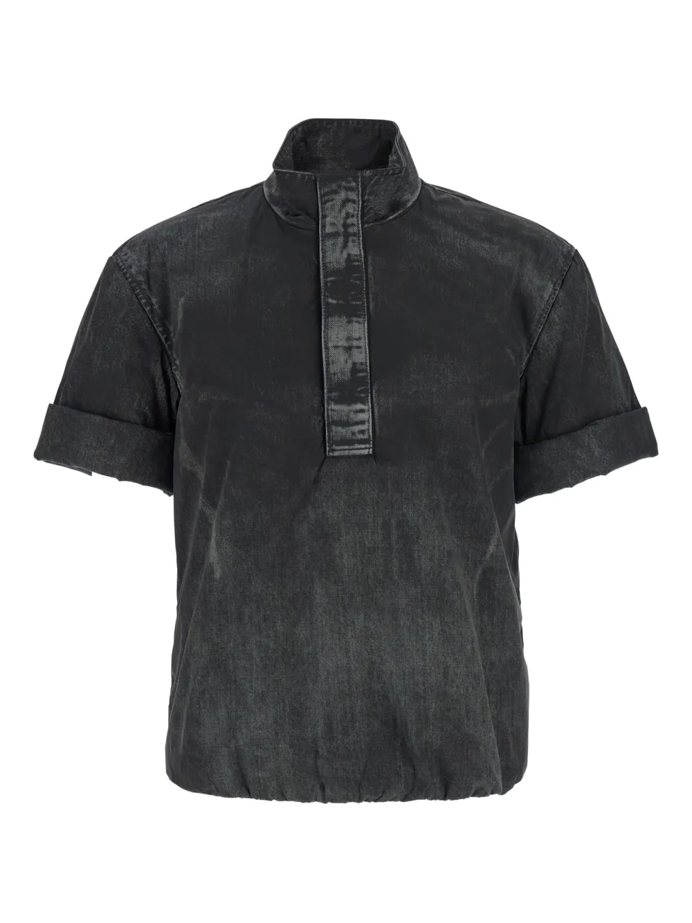 Diesel Black Jacket With Short-sleeve And Distressed Effect In Fabric Man In Black