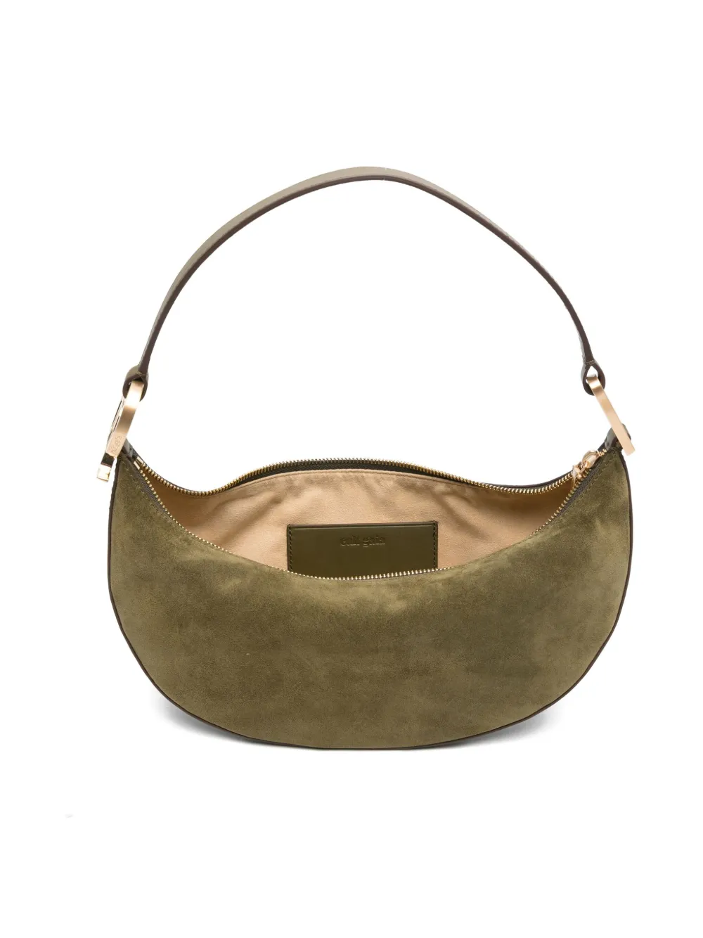 Cult Gaia Suede Zip-closure Tote Bag In Green
