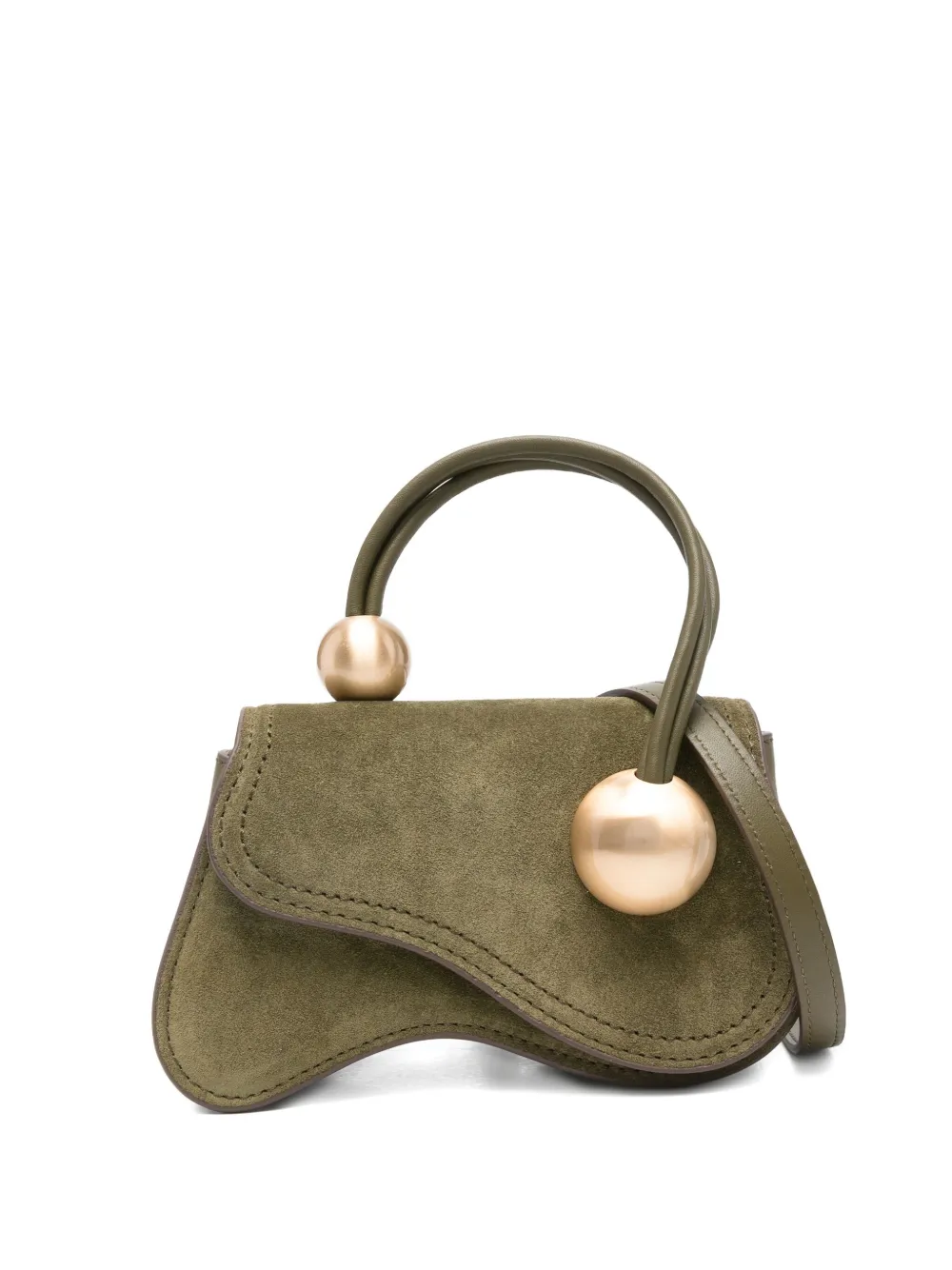 Cult Gaia curved-suede embellished tote bag | Green | Image 1