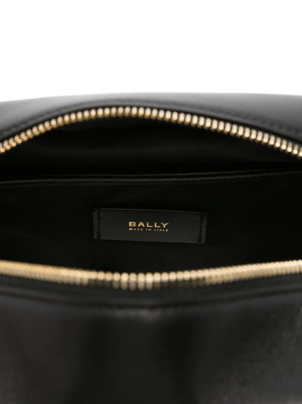 Bally Leren tas met rits Zwart