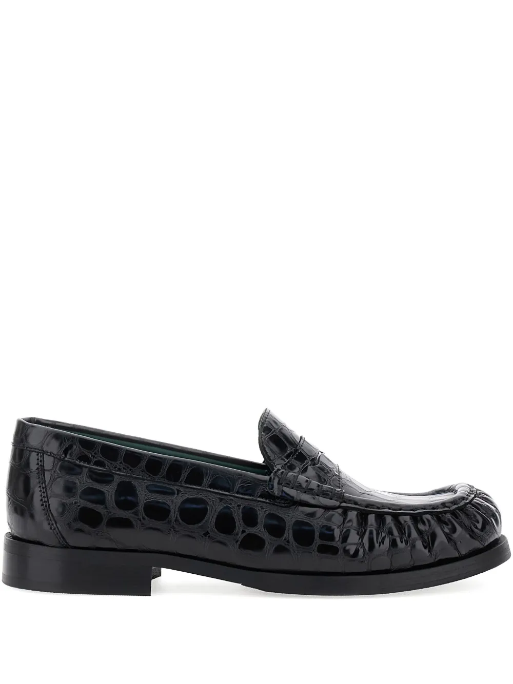 VINNY'S crocodile-embossed leather loafers | Black | Image 1