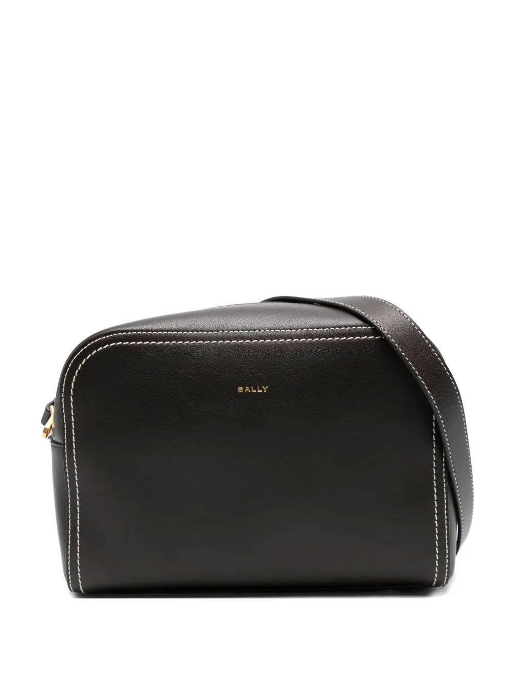 Bally contrast-stitch leather shoulder bag | Black | Image 1
