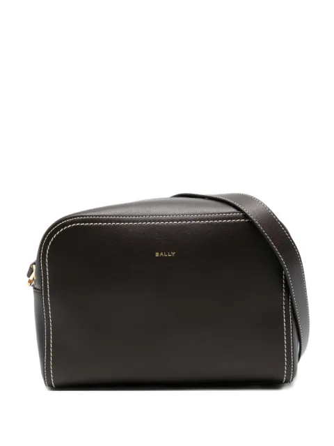 Bally contrast-stitch leather shoulder bag