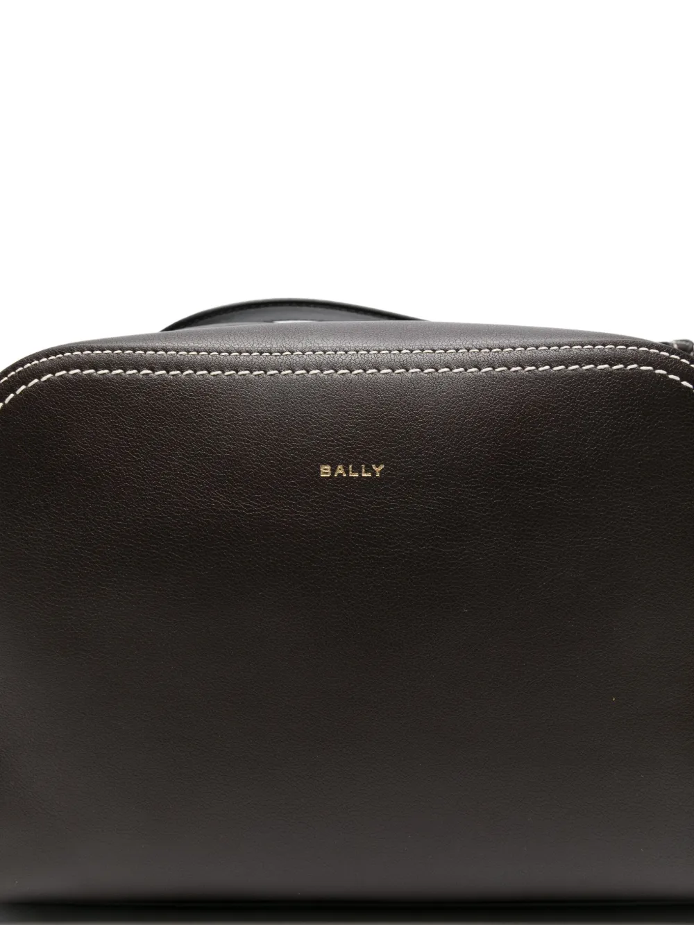 Bally Leren schoudertas met contrasterende stiksels Zwart