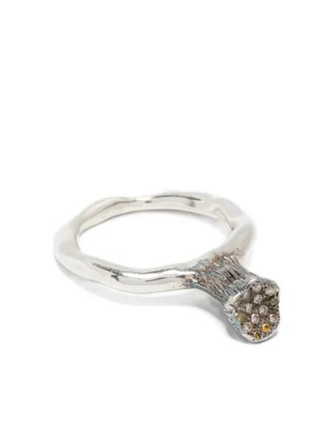 Rosa Maria anillo en plata de ley con diamantes
