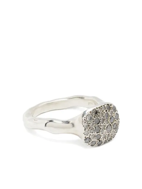 Rosa Maria sterling silver smoky-quartz diamond ring