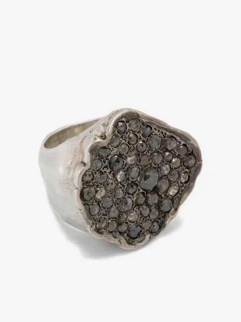 Rosa Maria anillo con sello con diamantes