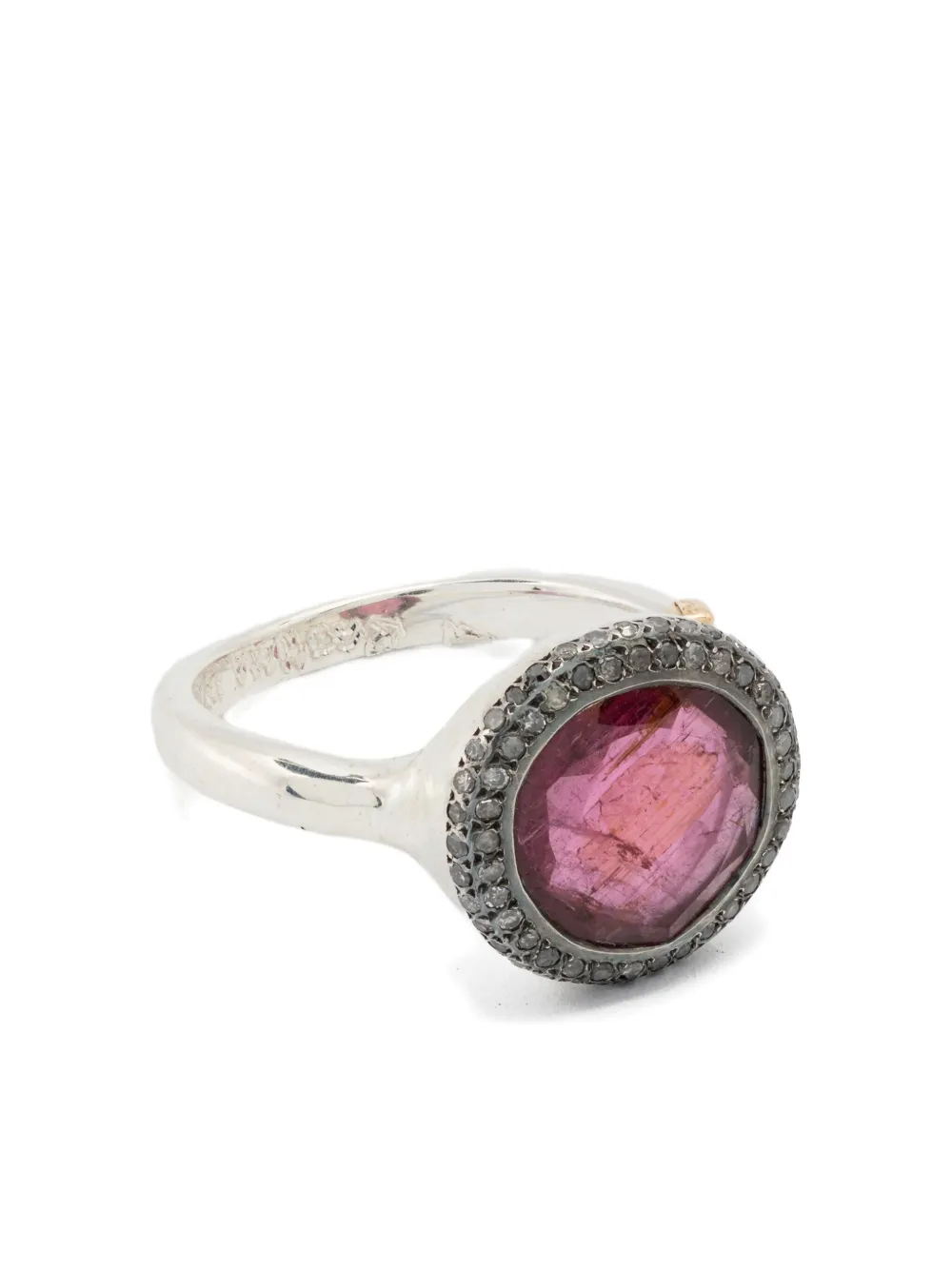 Rosa Maria Anello con tormalina e diamanti - Argento