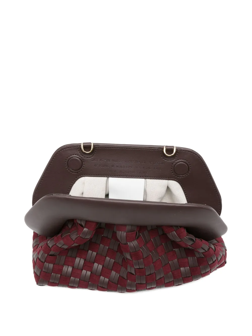 Themoirè Tia geweven boekentas Bruin