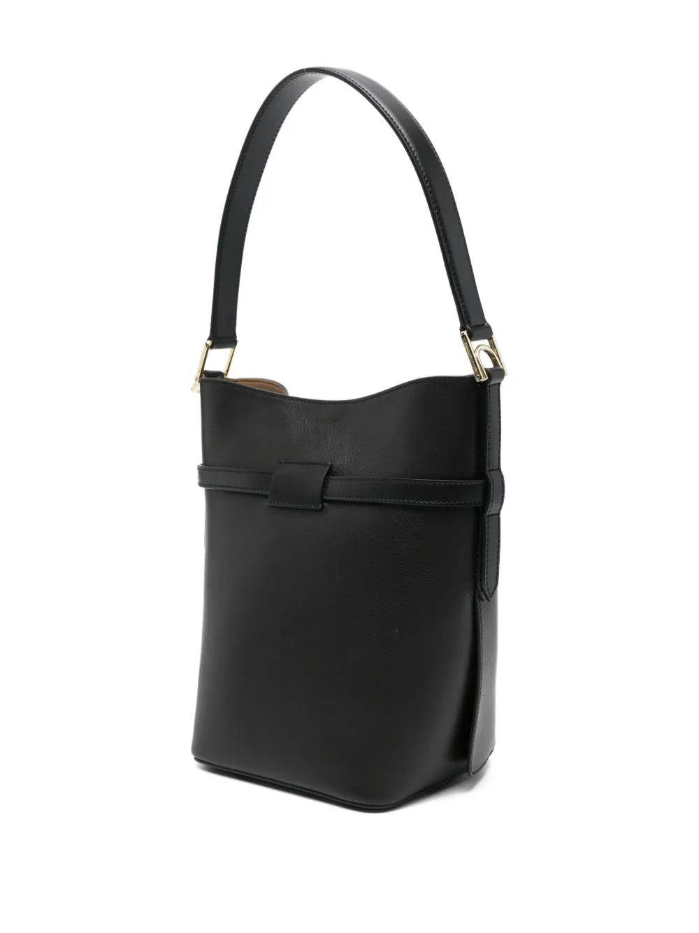 Atp Atelier Lierna Buckled Shoulder Bag In Black