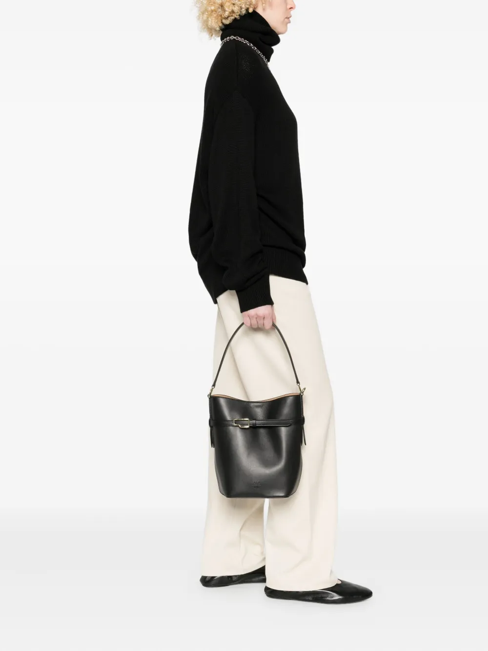 ATP Atelier Lierna buckled shoulder bag - Zwart