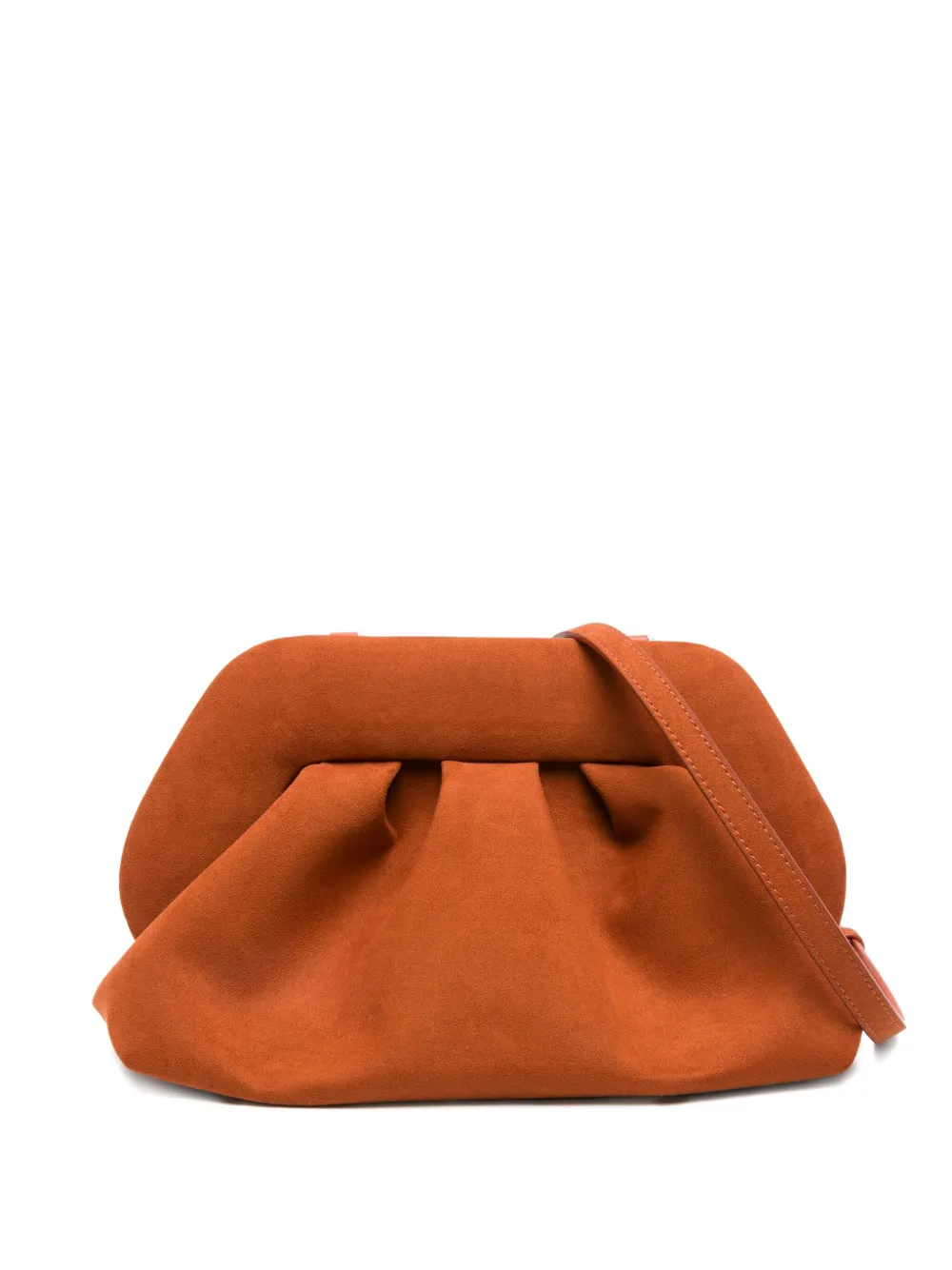 Themoirè Pleated-panel Satchel In Orange