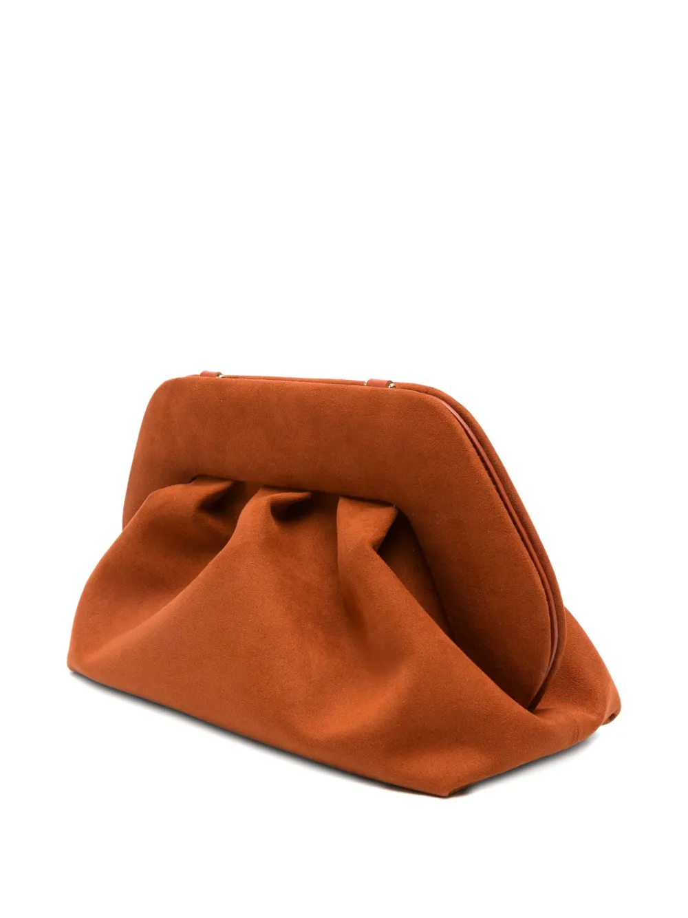 Themoirè Pleated-panel Satchel In Orange