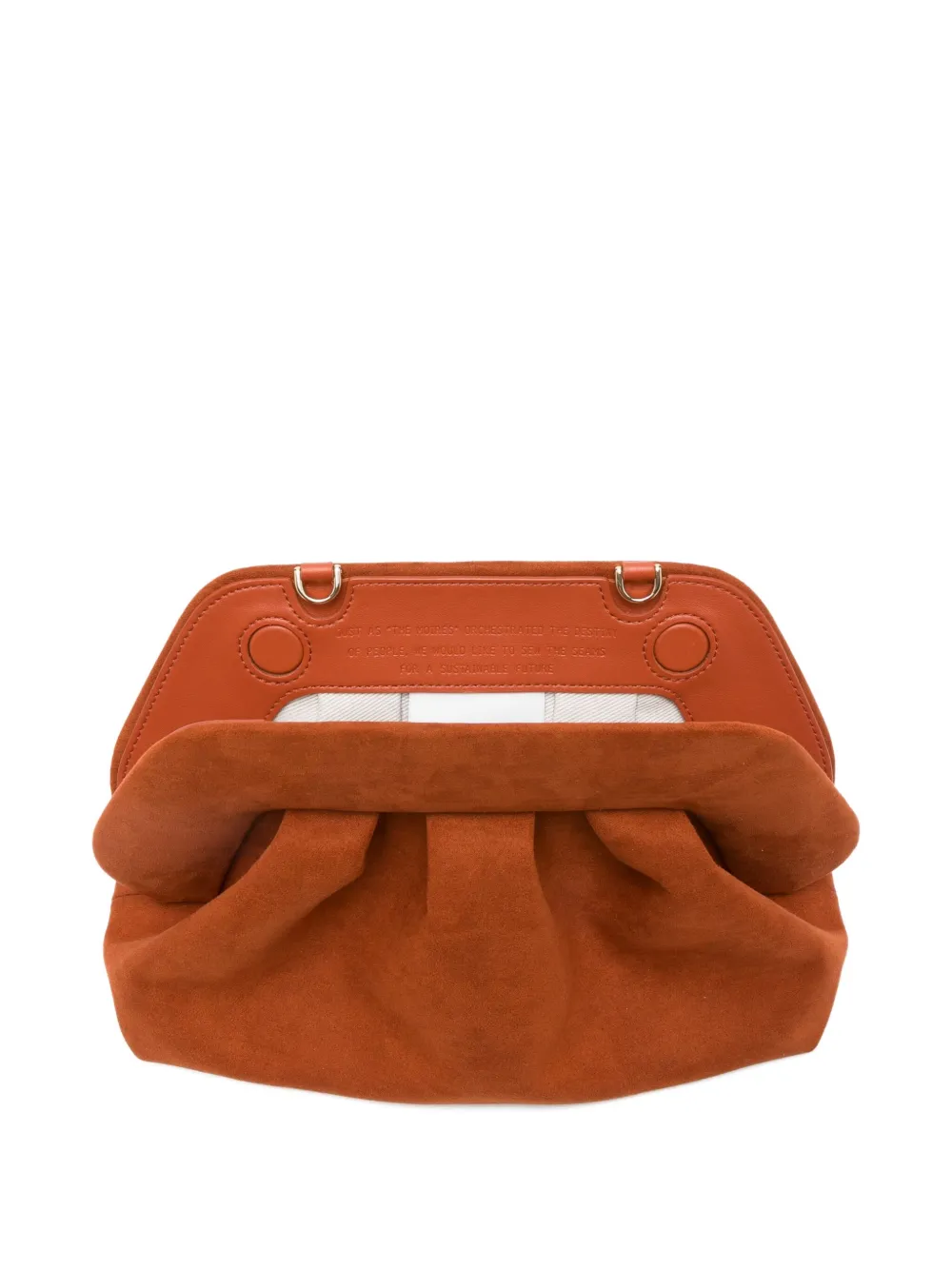 Themoirè Pleated-panel Satchel In Orange