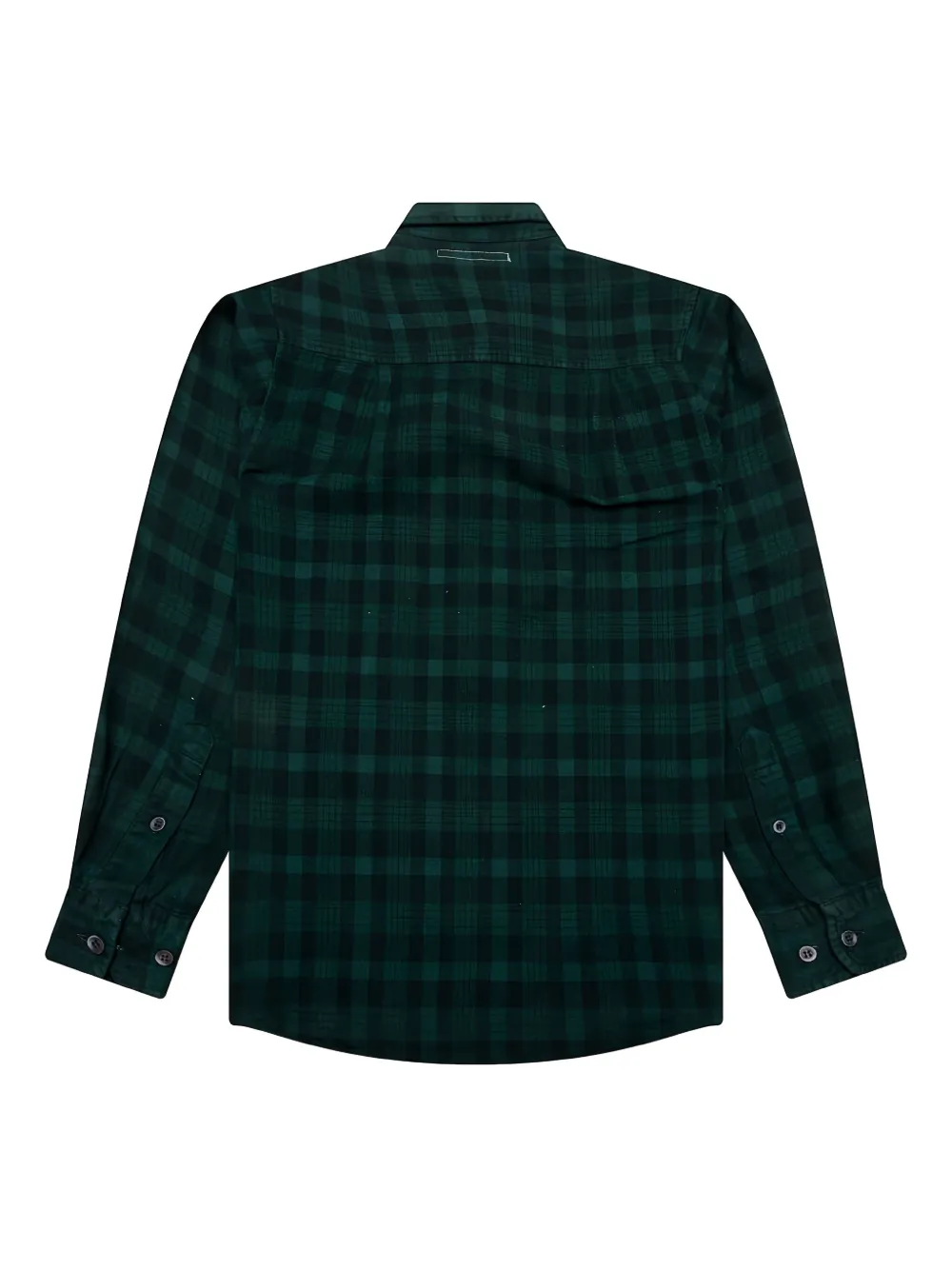 Needles ribbon-detail plaid shirt - Groen