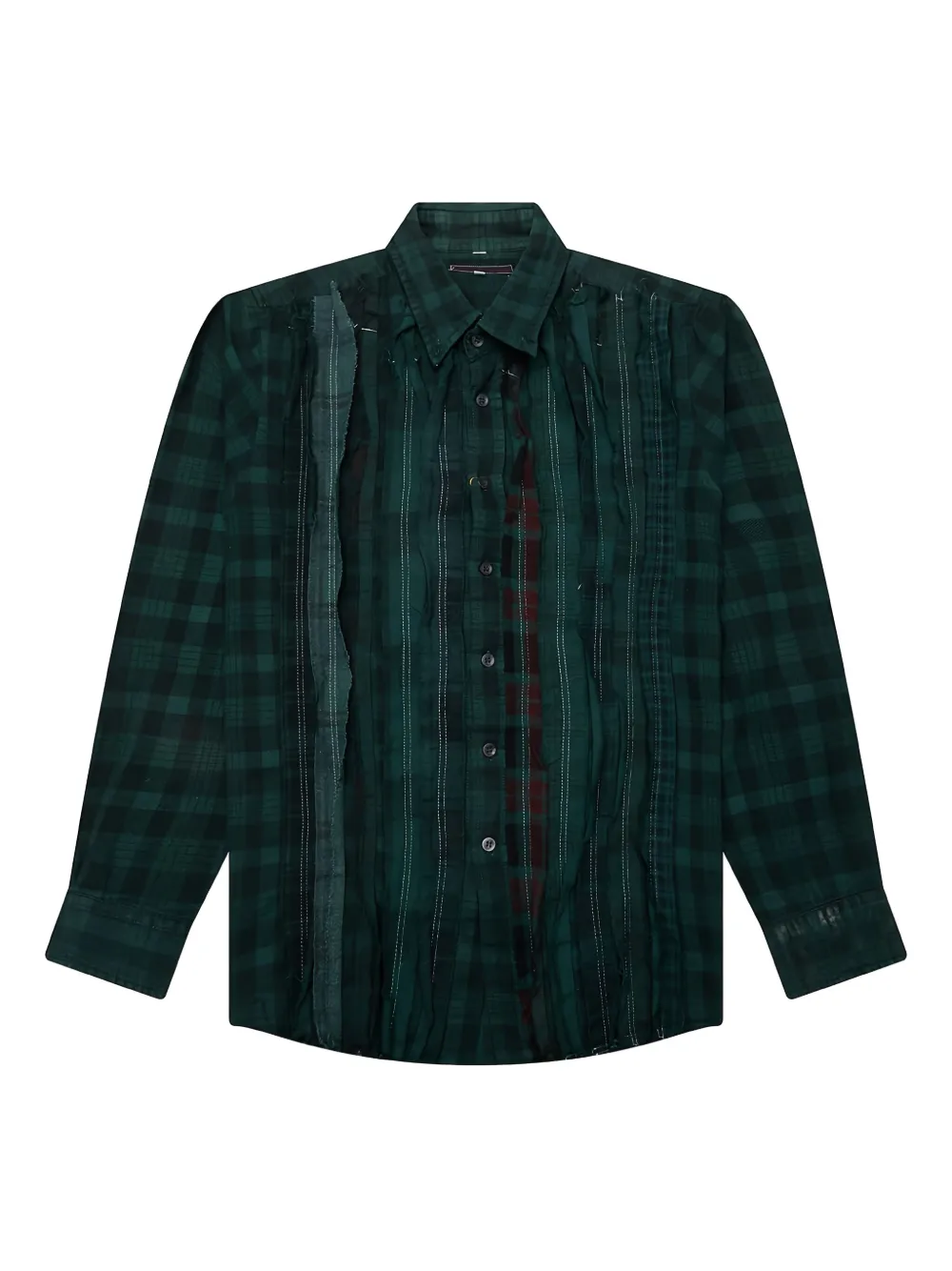 Needles ribbon-detail plaid shirt | Green | Image 1