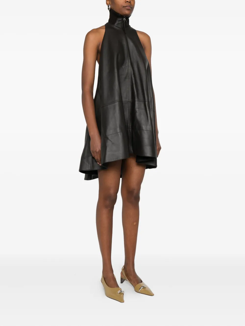 Jacquemus Panelled Zip-up Dress In Black