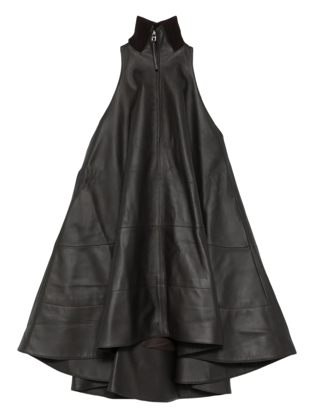 Jacquemus Panelled Zip-up Dress In Black