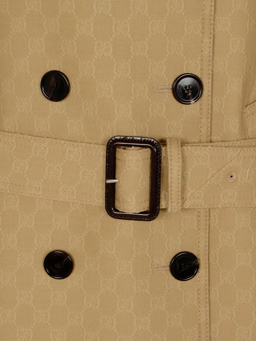 Gucci Trenchcoat met dubbele rij knopen Bruin