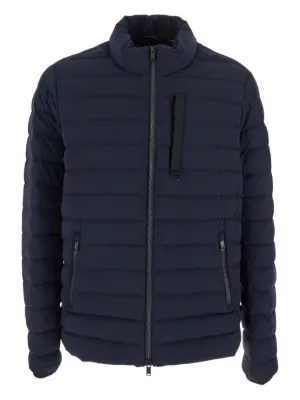 Ea7 Emporio Armani logo-print Padded Jacket | Blue | FARFETCH