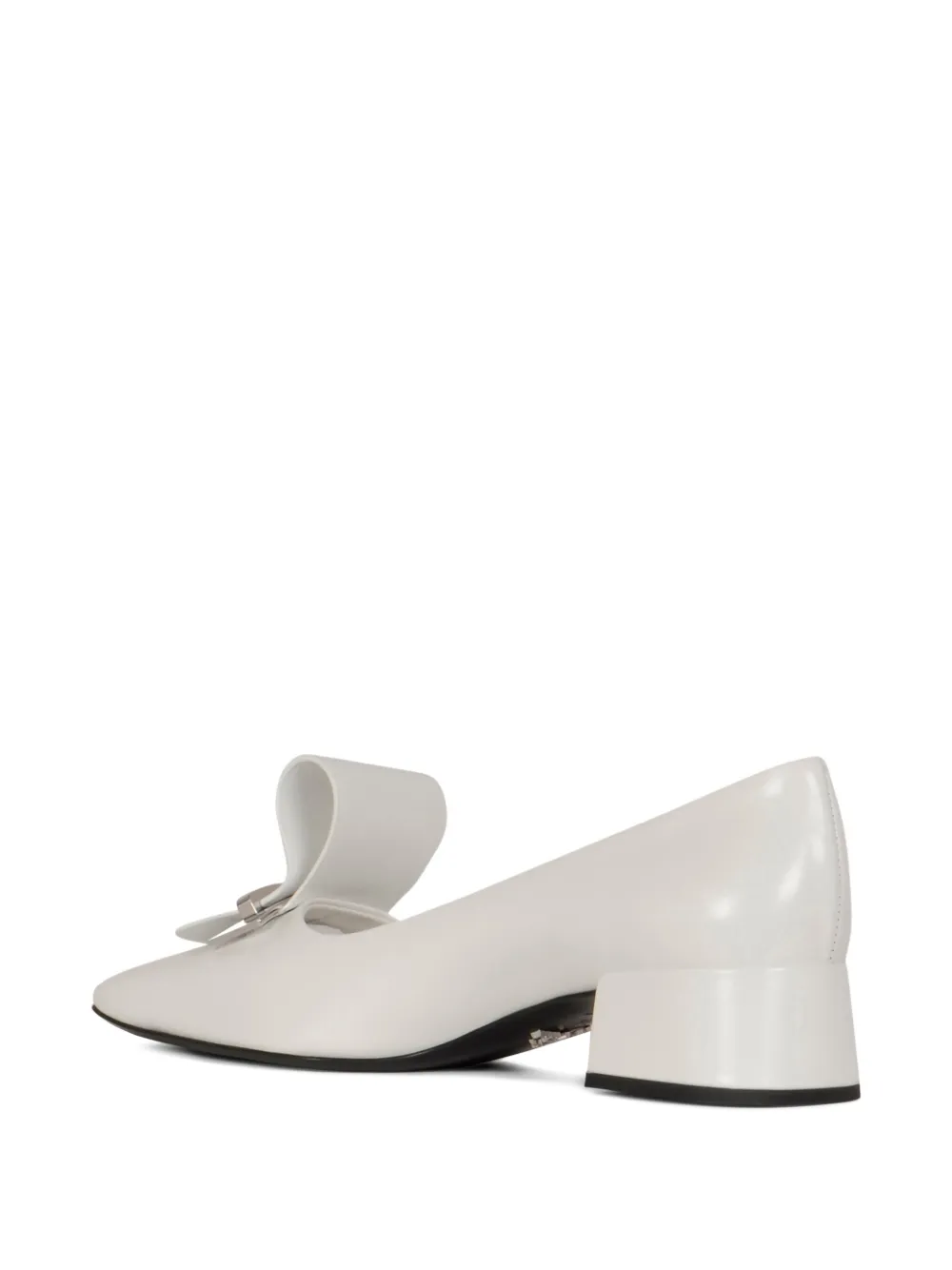Prada Leren pumps met 40mm blokhak Wit