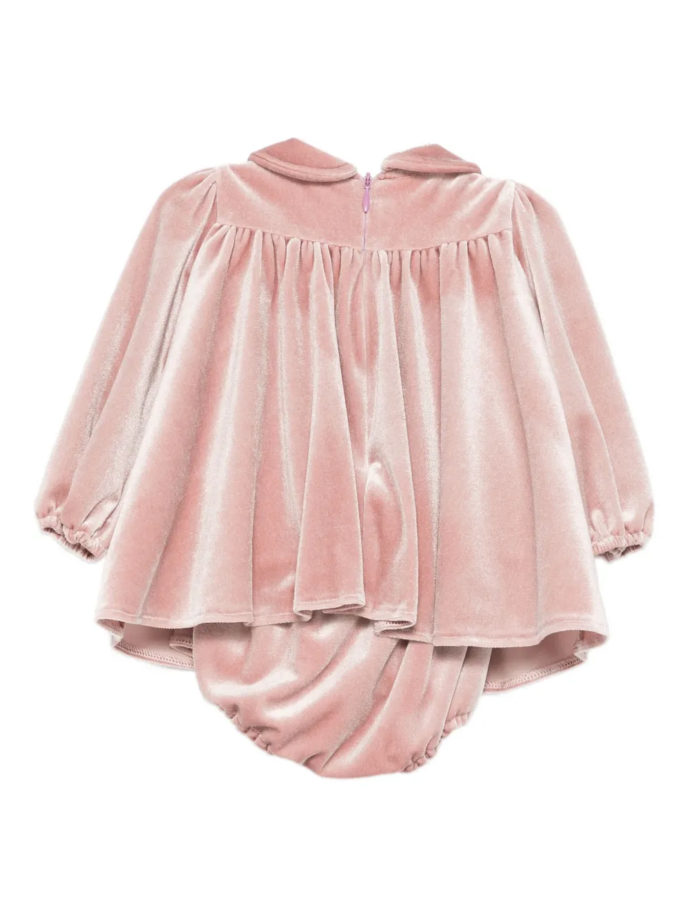 La Stupenderia peter-pan collar smocked dress - Roze