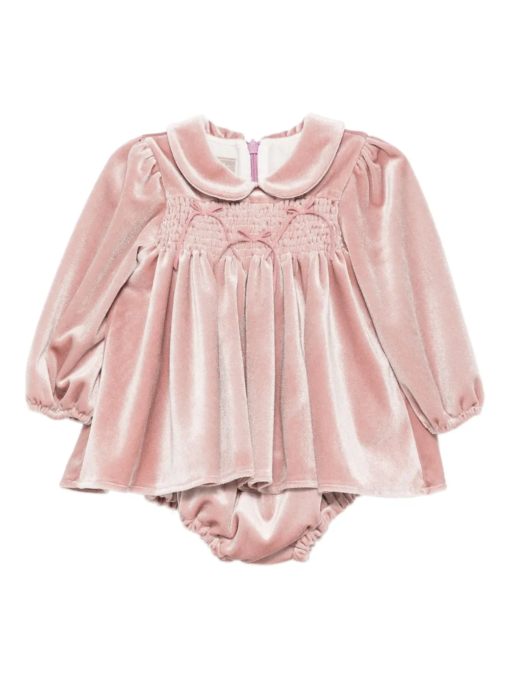 La Stupenderia peter-pan collar smocked dress | Pink | Image 1