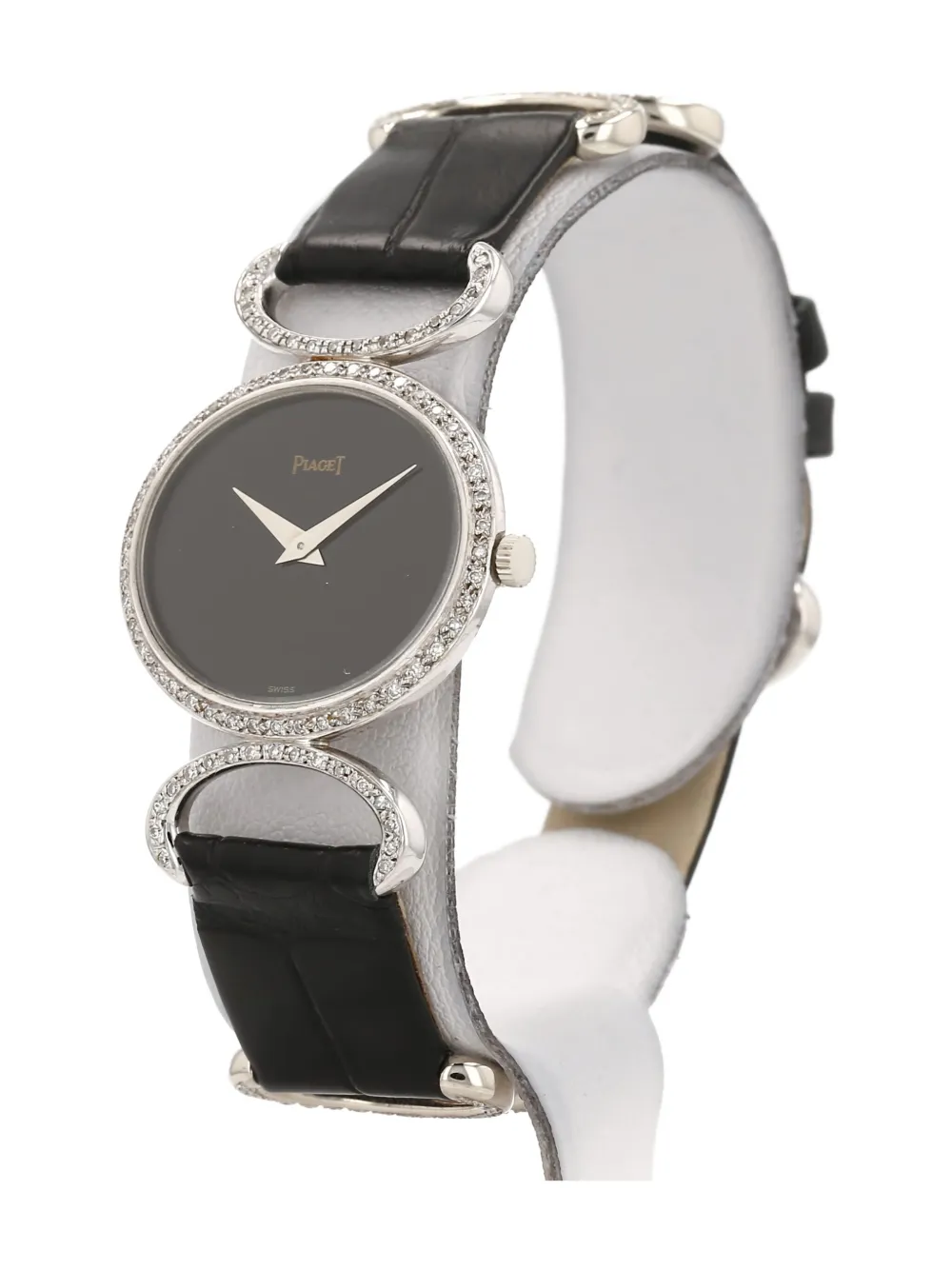 Pre-owned Piaget 1970s Diamond-bezel 27mm In Black