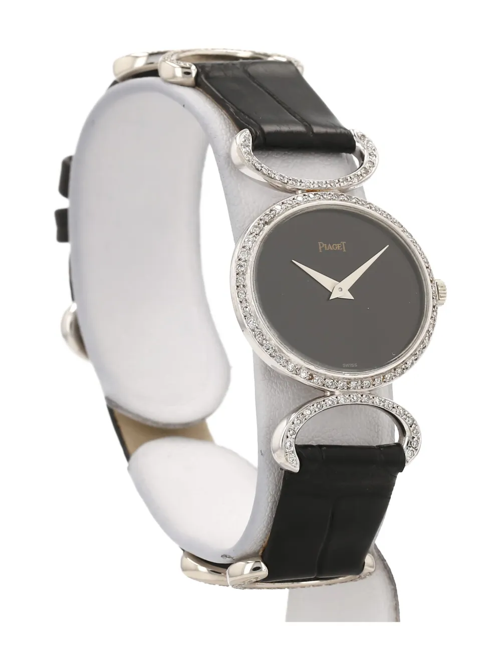 Pre-owned Piaget 1970s Diamond-bezel 27mm In Black