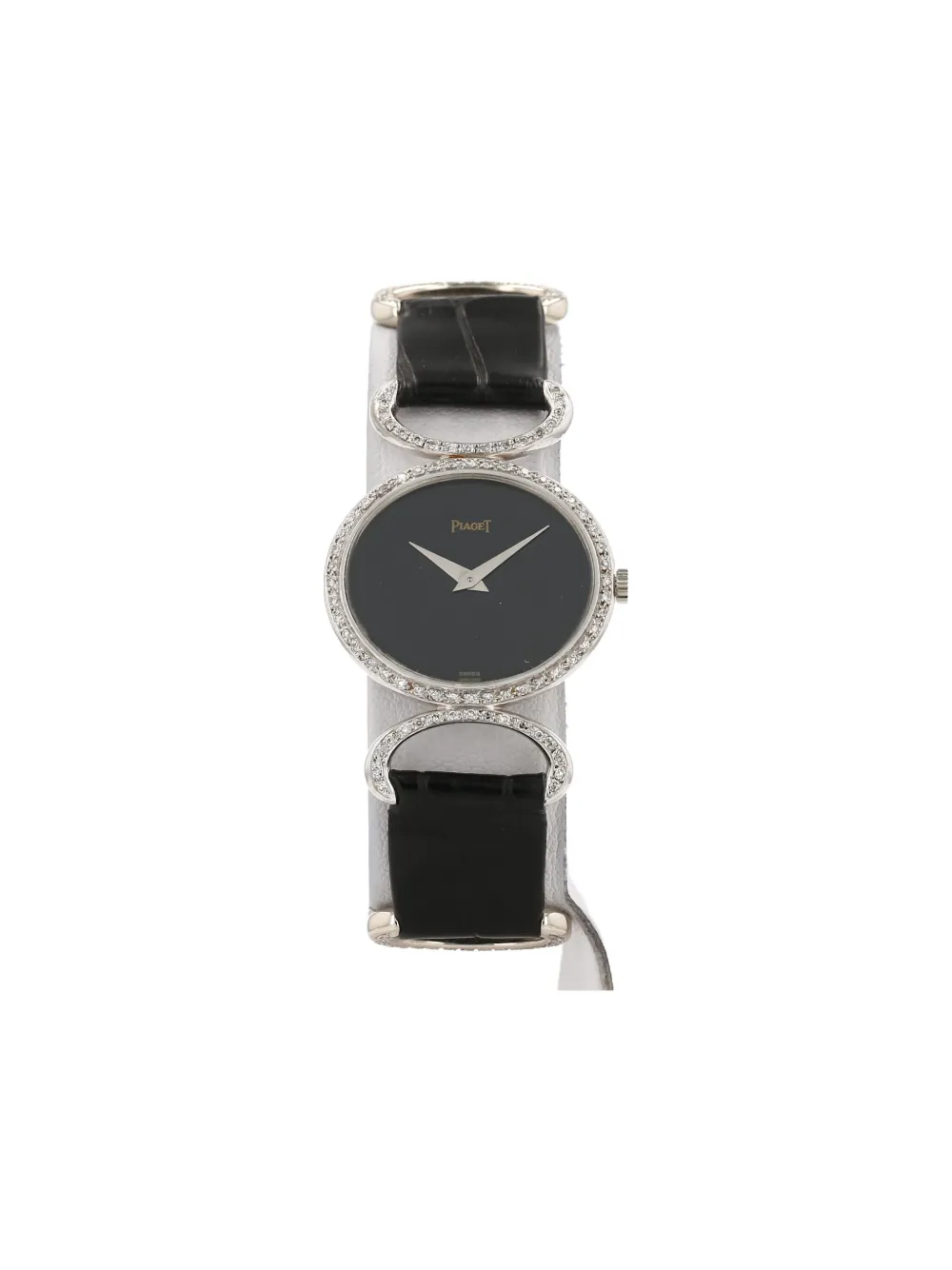 Pre-owned Piaget 1970s Diamond-bezel 27mm In Black