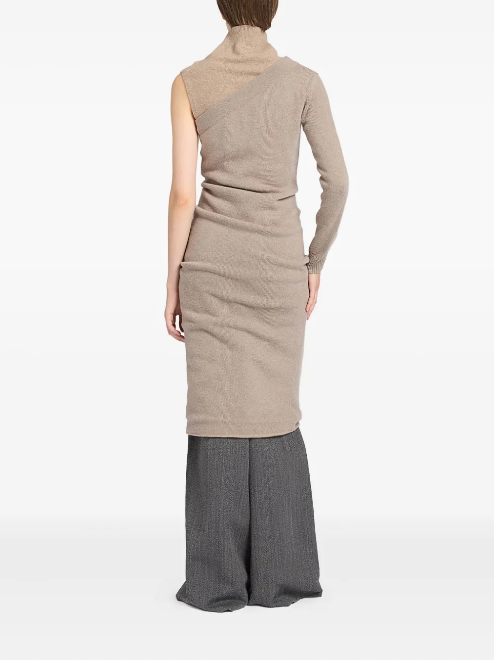 Ports 1961 Asymmetrische midi-jurk met col Beige