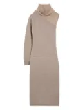 Ports 1961 single-sleeve turtleneck midi dress - Neutrals