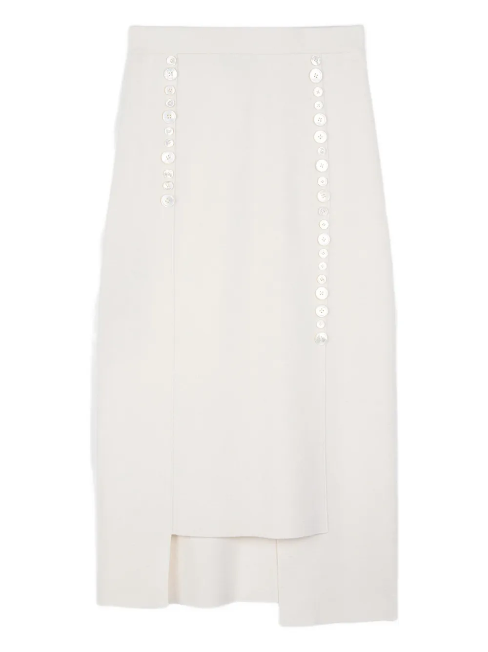 Ports 1961 Button-embellished Midi Skirt In White
