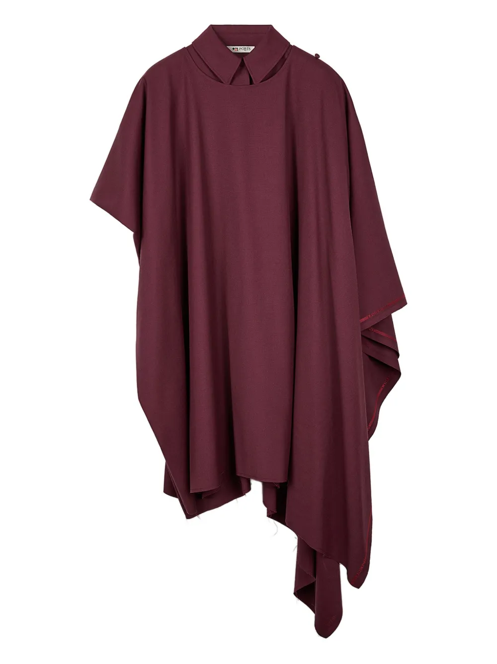 Ports 1961 draped-neckline shirt mini dress | Red | Image 1