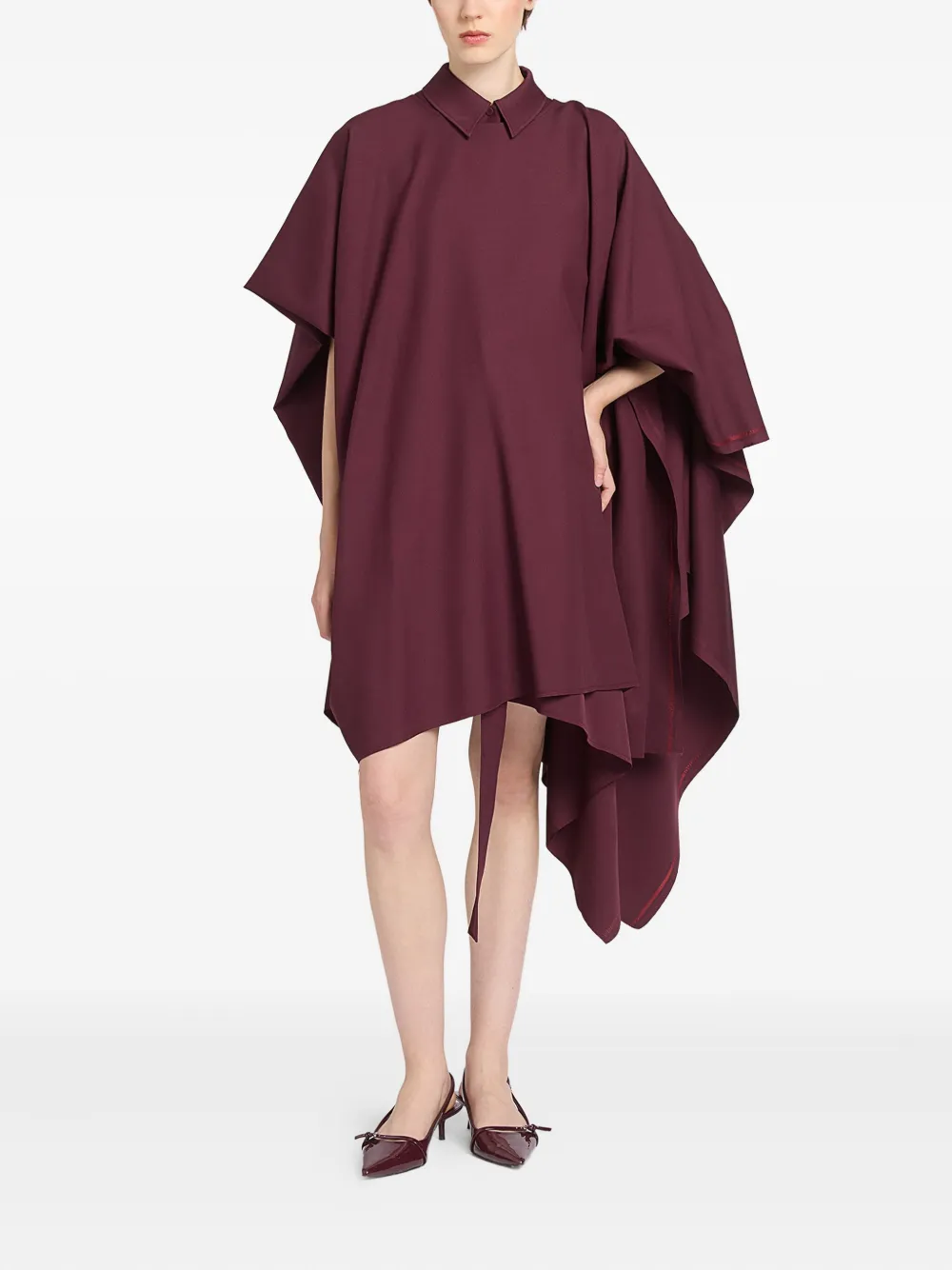 Ports 1961 Mini-jurk met gedrapeerde hals - Rood