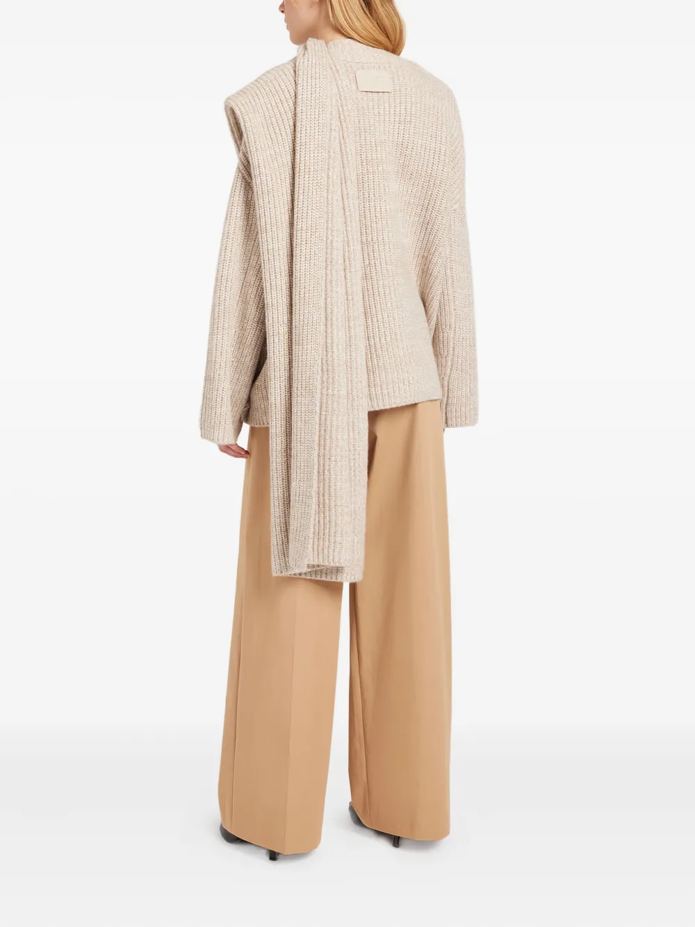 Ports 1961 Asymmetrical Wrap Sweater In Neutral