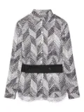 Ports 1961 chevron-patterned belted shirt - Black
