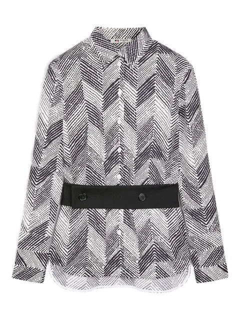 Ports 1961 chevron-patterned belted shirt