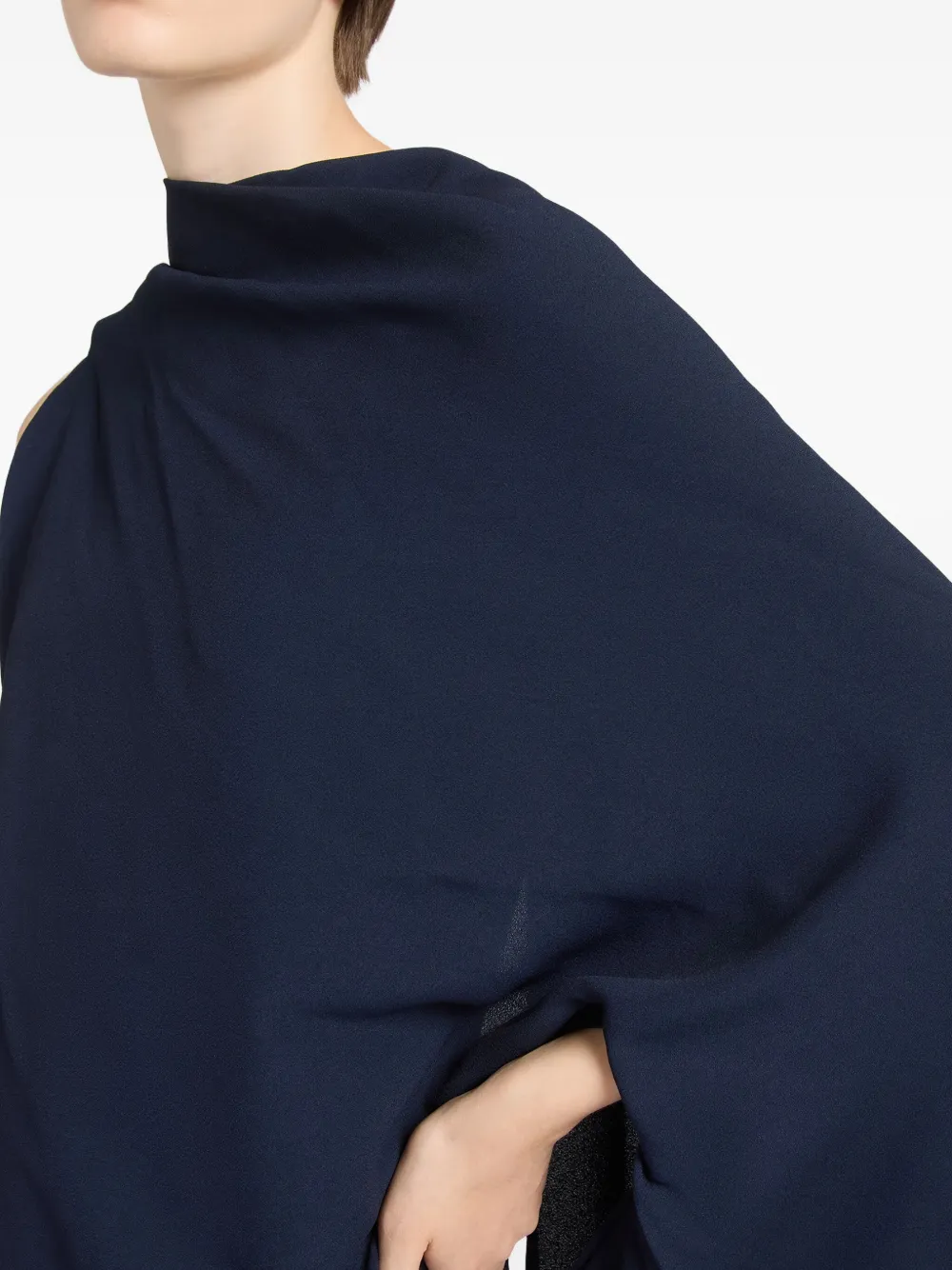 Ports 1961 Midi-jurk met gedrapeerde cape Blauw