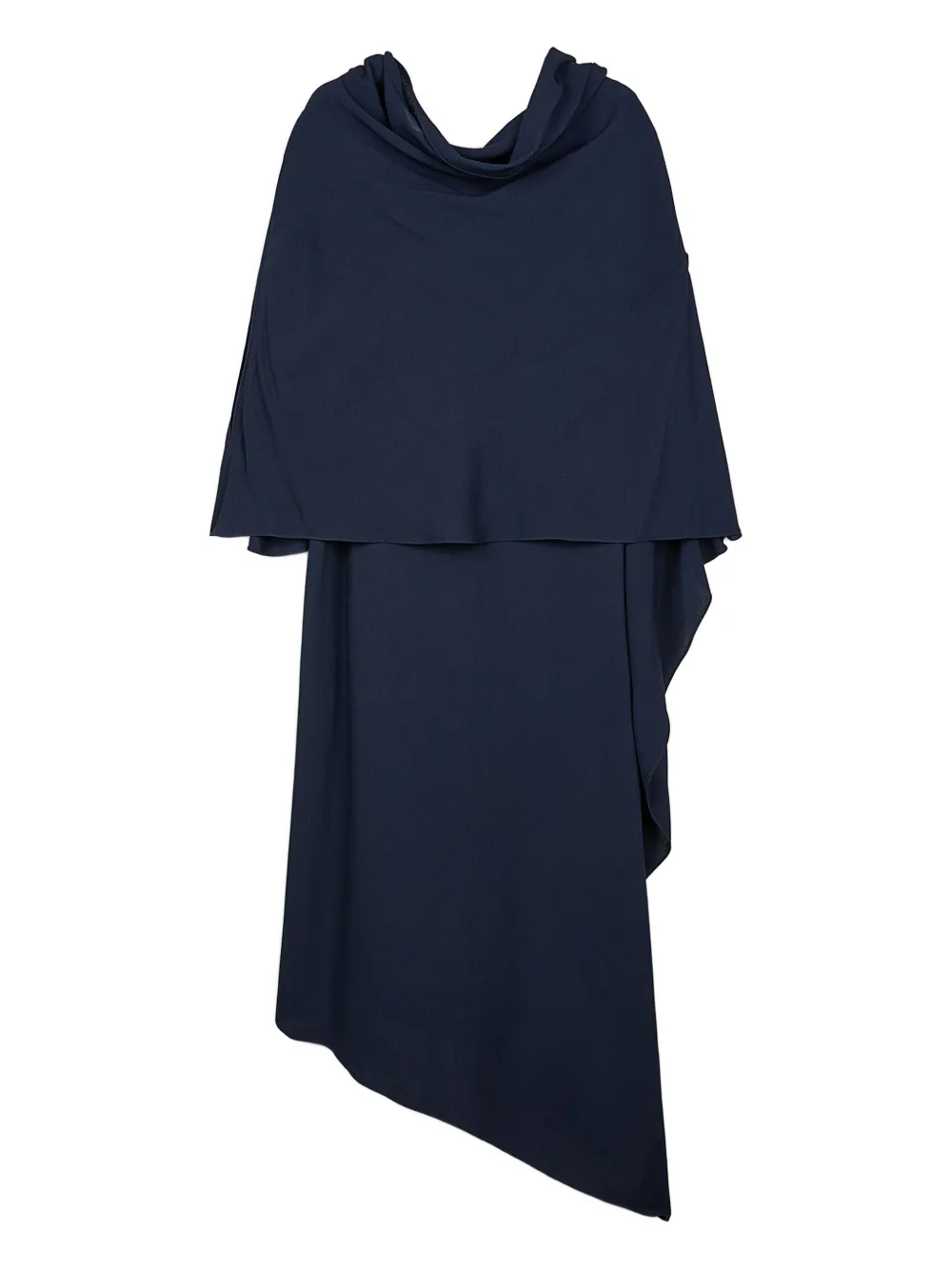 Ports 1961 Draped-cape Midi Dress In Blue