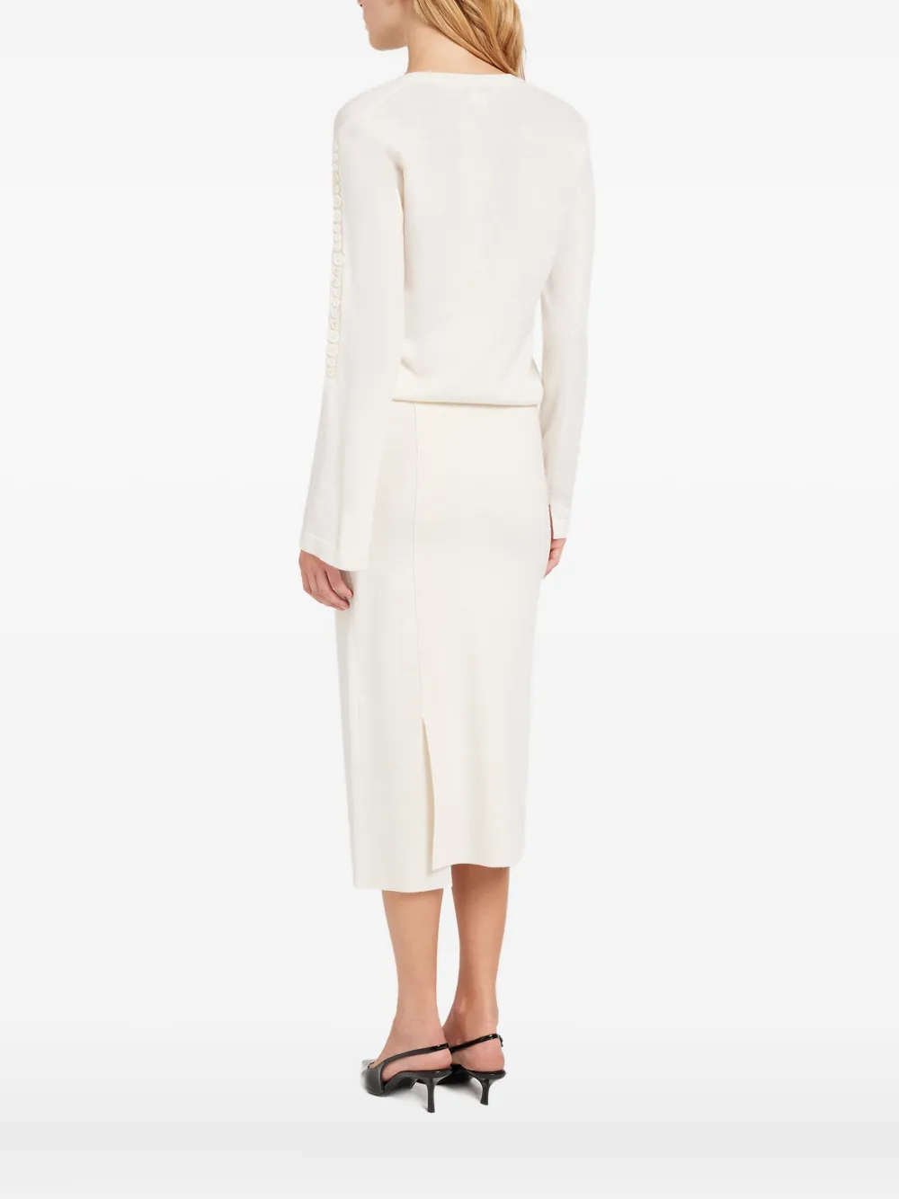 Ports 1961 Sequin-embellished Button Cardigan In White