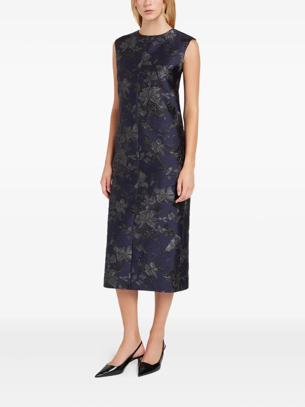 Ports 1961 Midi-jurk met bloemenprint - Blauw