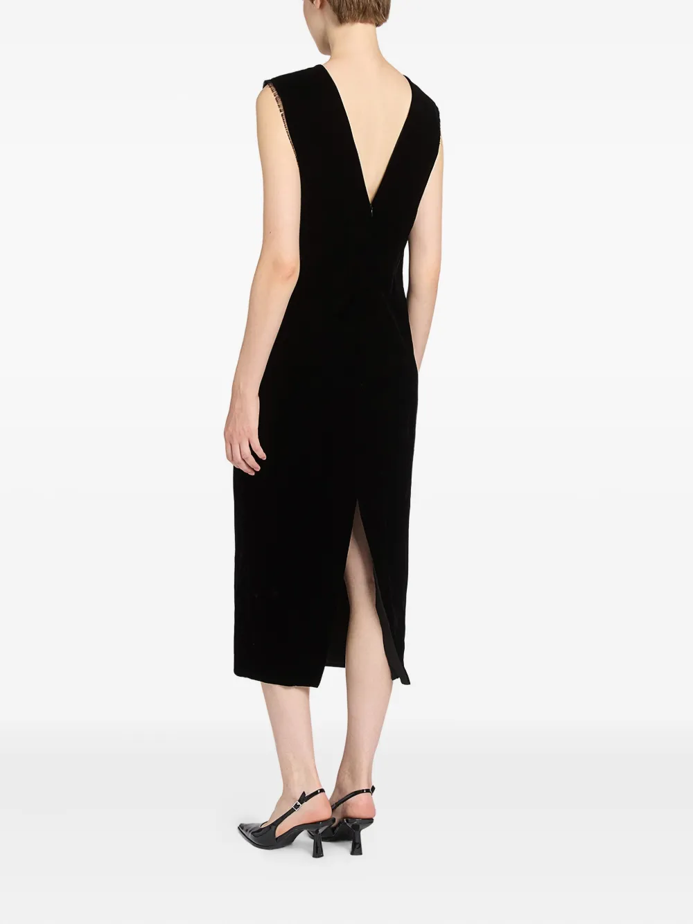Ports 1961 Mouwloze midi-jurk Zwart