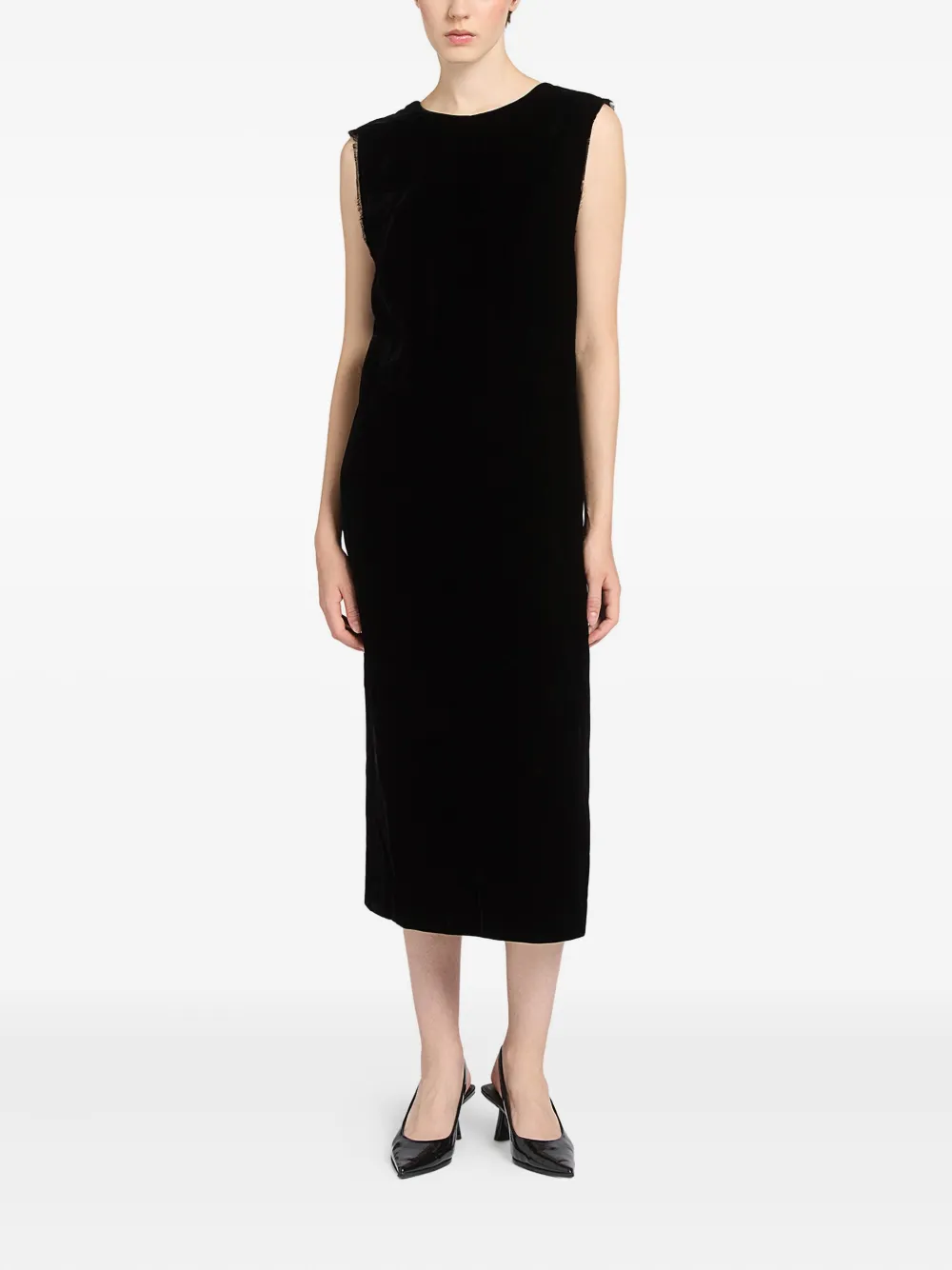 Ports 1961 Mouwloze midi-jurk Zwart