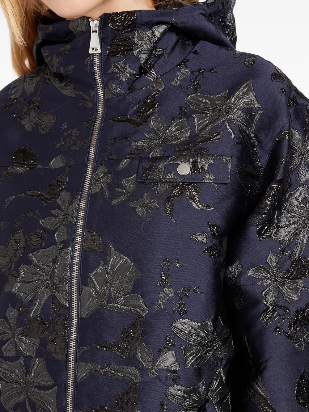 Ports 1961 Jack met bloemen-jacquard Blauw