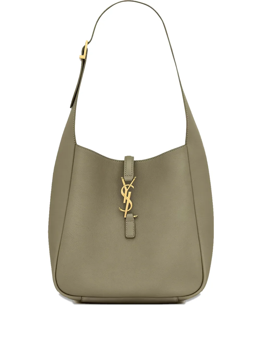 Saint Laurent Small Le 5 À 7 Logo-plaque Tote Bag In Green