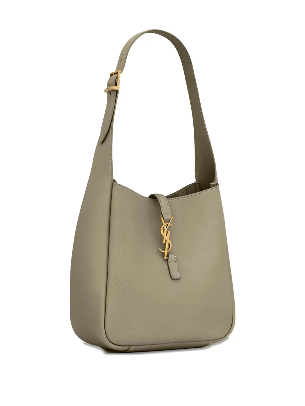 Saint Laurent Small Le 5 À 7 Logo-plaque Tote Bag In Green