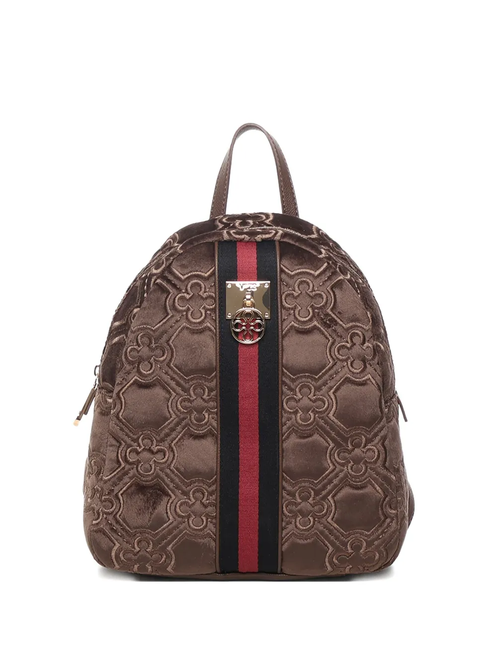 V73 Quilted Floral Backpack In Brown