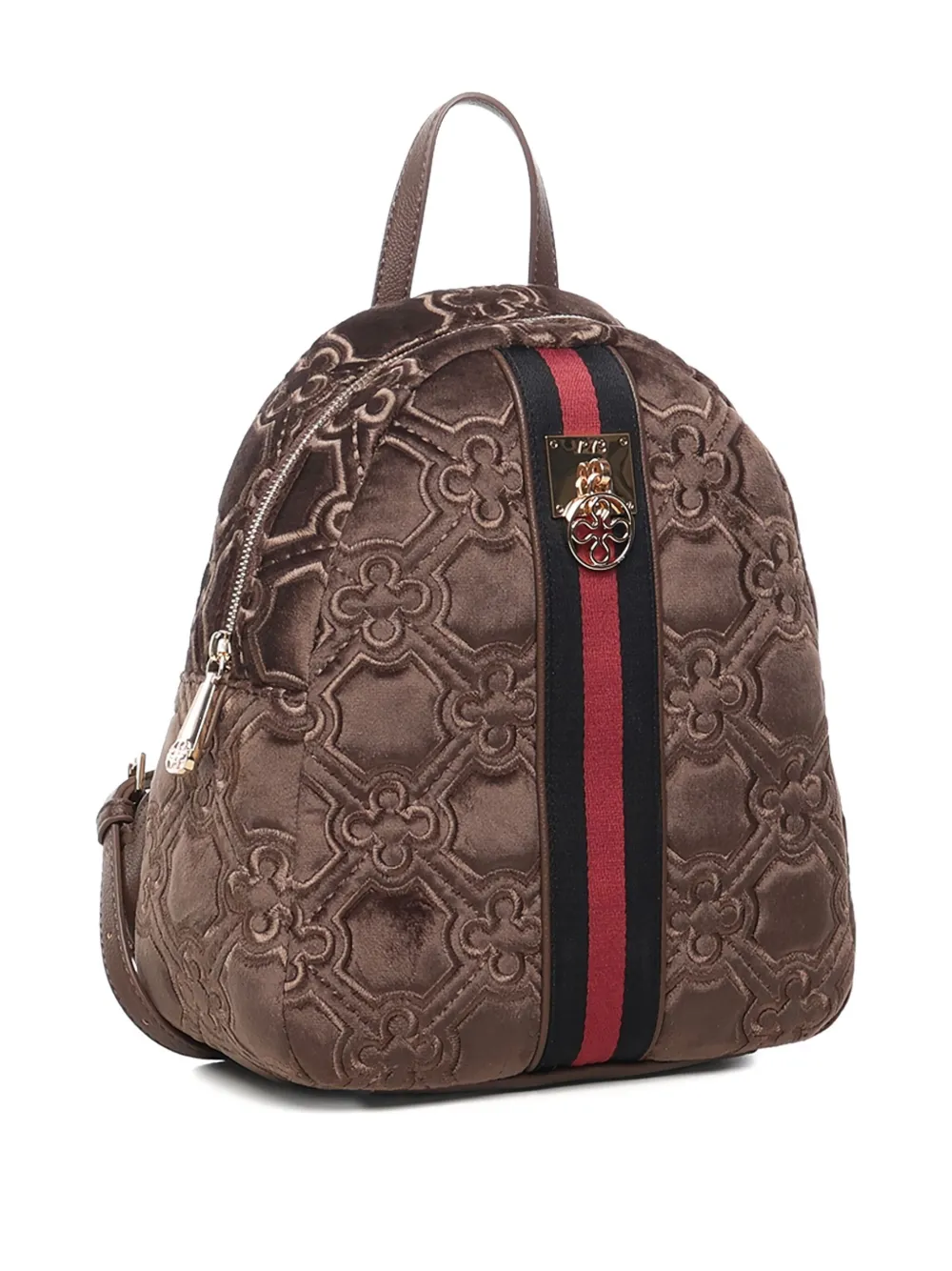 V73 Quilted Floral Backpack In Brown